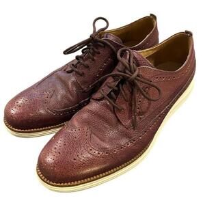 Cole Haan Grand OS Burgundy Brown Leather Oxford Shoes 10M